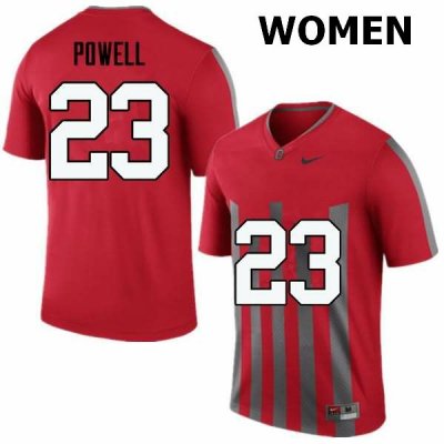 Women's Ohio State Buckeyes #23 Tyvis Powell Throwback Nike NCAA College Football Jersey Special FZW0144OH
